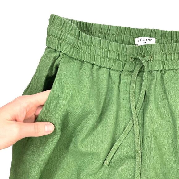 J. Crew linen blend drawstring pants Sz‎ 6 utility green - Picture 5 of 8